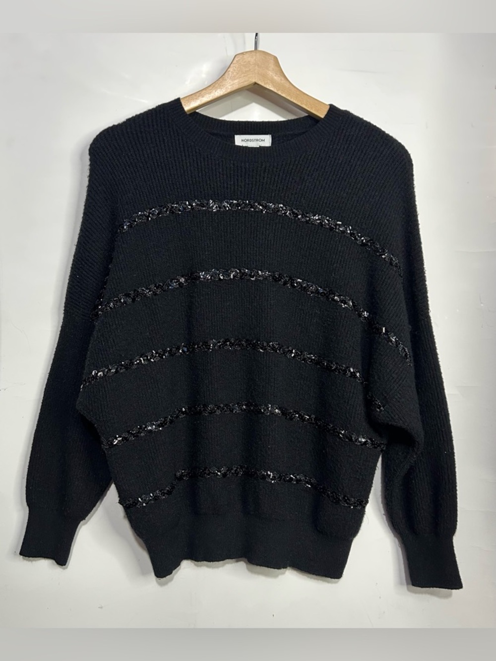 5 for $25🔥Nordstrom‎ Black Sequined Pullover Sweater XS
